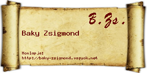 Baky Zsigmond névjegykártya