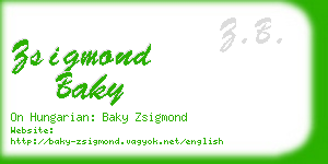 zsigmond baky business card